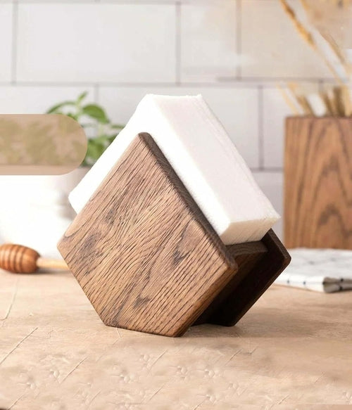 Acacia Wood Diamond Shape Napkin Holder